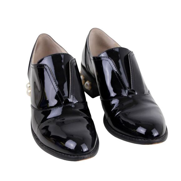 Louise et Cie Shoes - Louise et Cie PATENT BLACK GENUINE LEATHER LOW HEEL SLIP ON LOAFER SHOES Sz 7.5